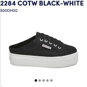 Black Superga Platform Slip Ons